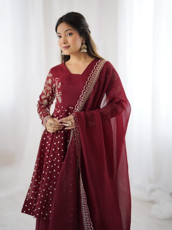 ZSR 3134 Maroon Maroon Crunchy Silk Salwar Suit Perfect for Wedding, Party, Sangeet, Anniversary, Housewarming Introductory Price ₹2399. Delivery 4-6 | Jump Suits, Salwar suit, Casual Suits, Creative suits, Designer Suits, Palazzo Suits, Party Wear Suits, Patiala Suits, Straight Suits