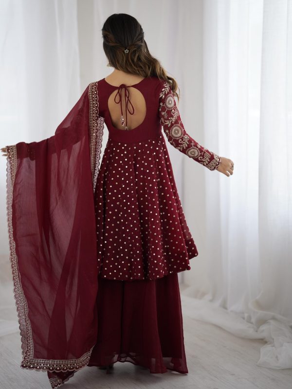 ZSR 3134 Maroon Maroon Crunchy Silk Salwar Suit Perfect for Wedding, Party, Sangeet, Anniversary, Housewarming Introductory Price ₹2399. Delivery 4-6 | Jump Suits, Salwar suit, Casual Suits, Creative suits, Designer Suits, Palazzo Suits, Party Wear Suits, Patiala Suits, Straight Suits