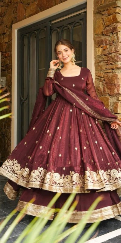 SSR 521 Maroon Crunchy Silk Embroidery Work Salwar Suit Wedding, Party, Festive, Events, Navratri Garba, Anniversary, Haldi,Best Price ₹2449. | Jump Suits, Salwar suit, Casual Suits, Creative suits, Designer Suits, Palazzo Suits, Party Wear Suits, Patiala Suits, Straight Suits