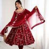 SRK 5299 Maroon Faux Georgette With Sequence Work Perfect for Wedding, Party, Temple Visit, Ganesh Chaturthi Festive, Events, 4-6 Working Days At 2149 | Gowns, Bollywood Gowns, Creative Gowns, Designer Gowns, Embroidered Gowns, Party Wear Gowns