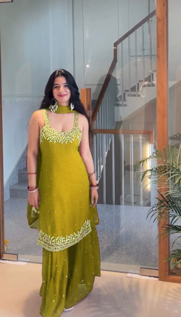 KD 1531 Mehandi Faux Georgette Lace Work Salwar Suit in . Wedding, Party, Festive, Events, Grab it for ₹2399. Delivery 4-6 Working Days. Shop now. | Jump Suits, Tops & Bottoms, Track Suits, Salwar suit, Casual Suits, Creative suits, Designer Suits, Palazzo Suits, Party Wear Suits, Patiala Suits, Straight Suits, Trendy Wear