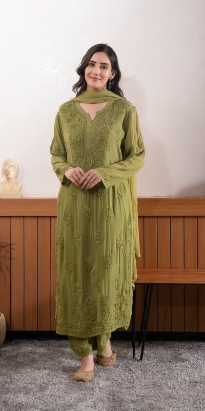 BE 394 Mehandi Georgette with Embroidery Work & Lace Work Salwar Suit . Available at ₹1849 only. Delivery 4-6 Working Days. Shop now. | Jump Suits, Tops & Bottoms, Track Suits, Salwar suit, Casual Suits, Creative suits, Designer Suits, Palazzo Suits, Party Wear Suits, Patiala Suits, Straight Suits, Trendy Wear