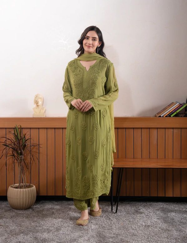 BE 394 Mehandi Georgette with Embroidery Work & Lace Work Salwar Suit . Available at ₹1849 only. Delivery 4-6 Working Days. Shop now. | Jump Suits, Tops & Bottoms, Track Suits, Salwar suit, Casual Suits, Creative suits, Designer Suits, Palazzo Suits, Party Wear Suits, Patiala Suits, Straight Suits, Trendy Wear