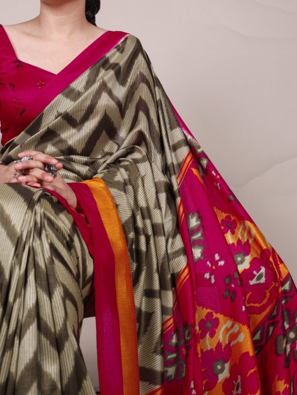 YNF 7043 Mehandi Color Tasar Silk Printed With Designer Work Saree. Festive Deal ₹1549. Delivery 4-6 Working Days. Shop now. | Sarees, Bollywood Sarees, Creative Sarees, Designer Sarees, Embroidered Sarees, Ethnic Saree, Modern Digital sarees, Party Wear Sarees