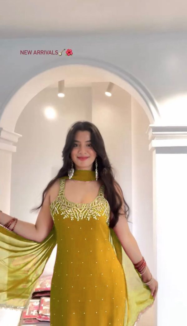 KD 1531 Mustaed Faux Georgette Lace Work Salwar Suit in . Wedding, Party, Festive, Events, Grab it for ₹2399. Delivery 4-6 Working Days. Shop now. | Jump Suits, Tops & Bottoms, Track Suits, Salwar suit, Casual Suits, Creative suits, Designer Suits, Palazzo Suits, Party Wear Suits, Patiala Suits, Straight Suits, Trendy Wear