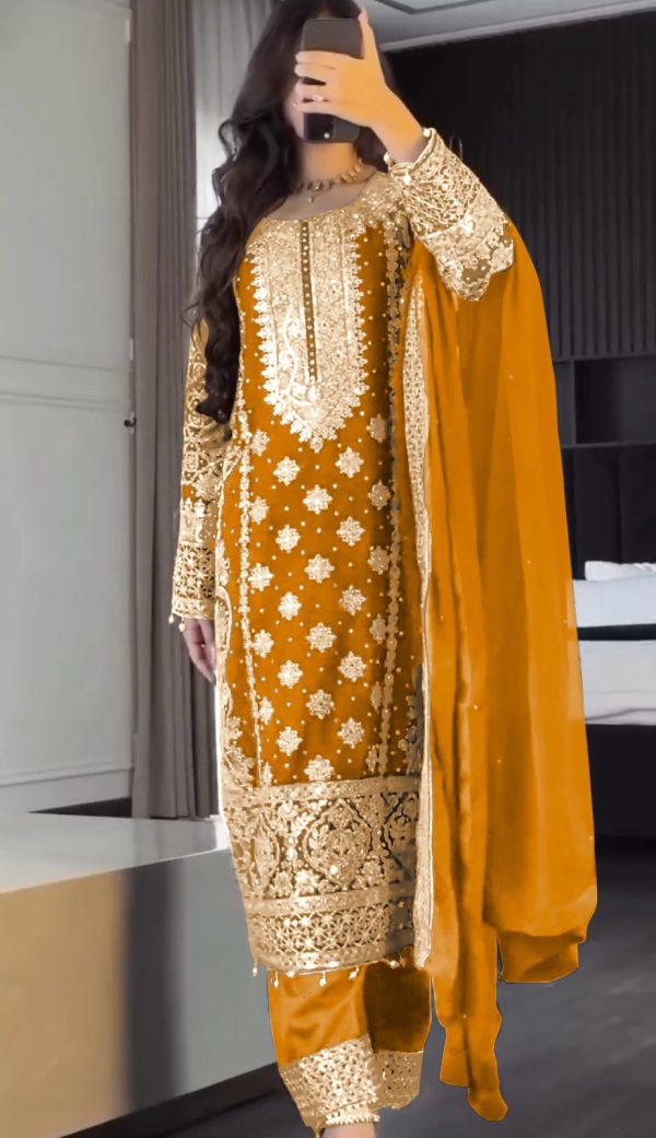 SR 1654 Maroon in Faux Georgette With Heavy Embroidery Sequence Work Wedding, Party, Festive, Events Special 4-6 Working Days At 2599/- Only | Jump Suits, Salwar suit, Casual Suits, Creative suits, Designer Suits, Palazzo Suits, Party Wear Suits, Patiala Suits, Straight Suits