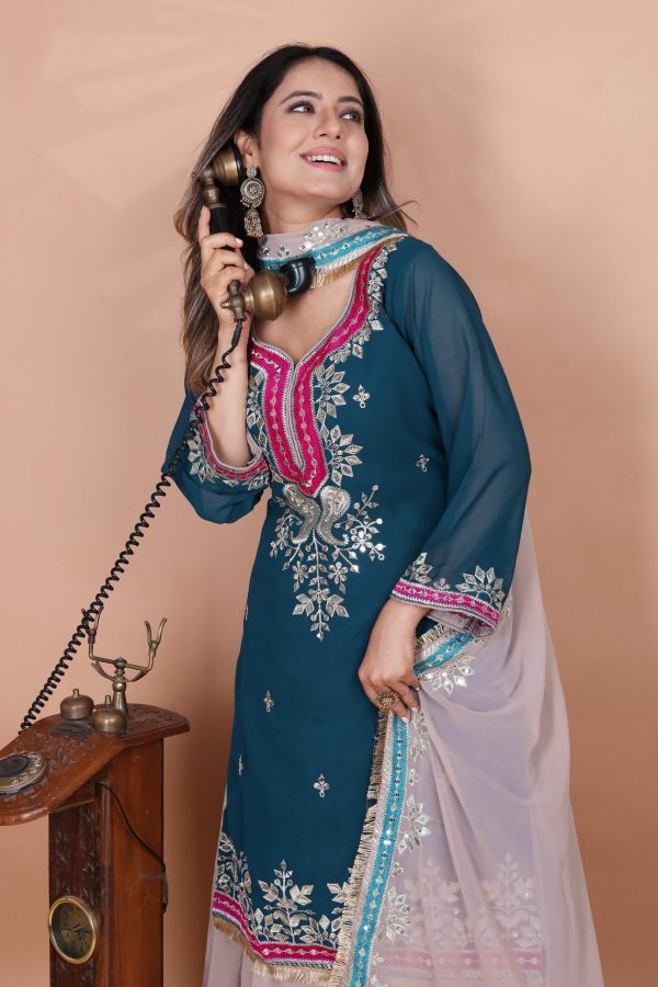 SRK 5260 Pink Faux Georgette With 5mm Embroidery Sequence Work Perfect for Wedding, Party, Karwa Chauth, Ethnic Day, Baisakhi Beast Price At 2149/- Only | Jump Suits, Salwar suit, Casual Suits, Creative suits, Designer Suits, Palazzo Suits, Party Wear Suits, Patiala Suits, Straight Suits