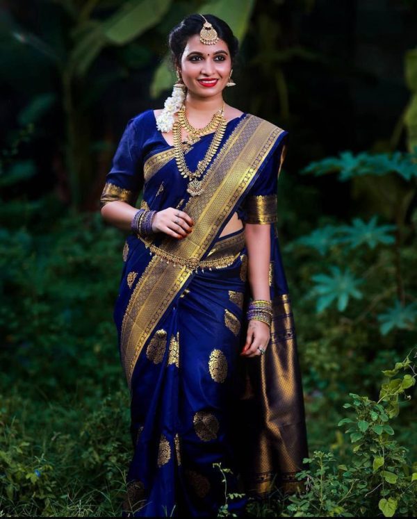 KP 3035 Navy Blue Soft Lichi Silk Saree Perfect for Wedding, Party, Housewarming, Raksha Bandhan, Family Gatherings . Exclusive Offer ₹1399. Delivery | Sarees, Bollywood Sarees, Creative Sarees, Designer Sarees, Embroidered Sarees, Ethnic Saree, Modern Digital sarees, Party Wear Sarees