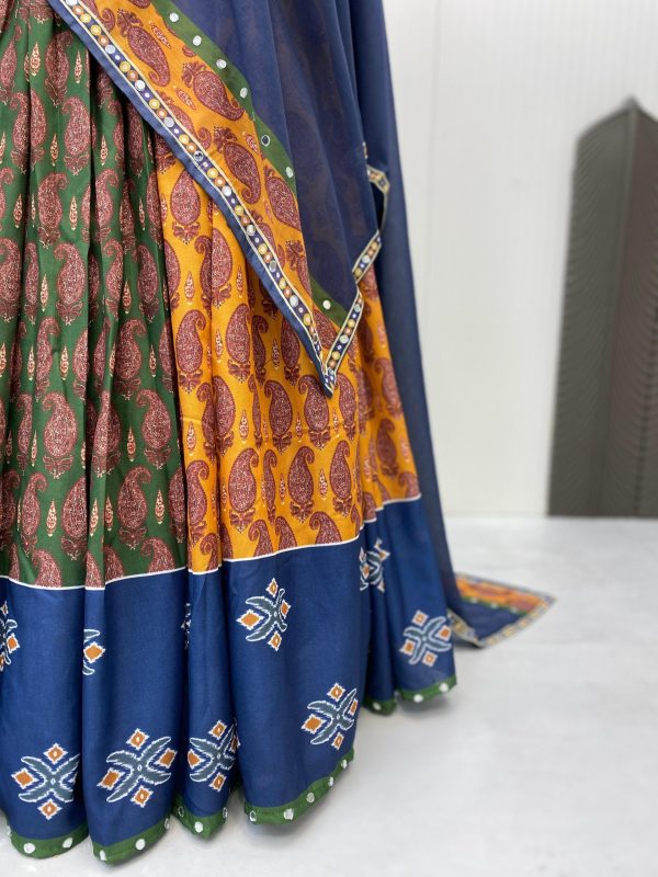 LG 648 Navy Blue Color Rayon Printed Mirror Work Lehenga Choli in Introductory Price ₹1999. Delivery 4-6 Working Days. Shop now. | Lehenga, Bollywood Lehenga, Creative Lehenga, Designer Lehenga, Embroidered Lehenga, Party Wear Lehenga