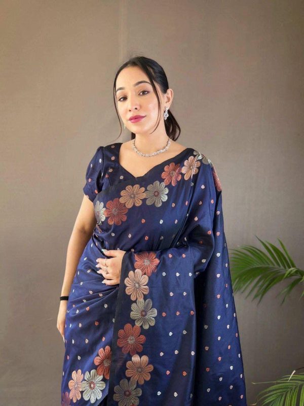 KP 6003 Navy Blue Soft Lichi Silk Cloth Lace Work & Lace Border Saree in Best Price ₹1399. Delivery 4-6 Working Days. Shop now. | Sarees, Bollywood Sarees, Creative Sarees, Designer Sarees, Embroidered Sarees, Ethnic Saree, Modern Digital sarees, Party Wear Sarees