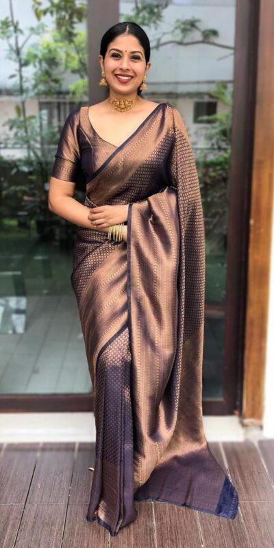 KP 4040 Navy Blue Soft Lichi Silk Saree Perfect for Wedding, Party, Ethnic Day, Raksha Bandhan, Temple Visit –.Exclusive Offer ₹1299. Delivery 4-6 Working D | Sarees, Bollywood Sarees, Creative Sarees, Designer Sarees, Embroidered Sarees, Ethnic Saree, Modern Digital sarees, Party Wear Sarees