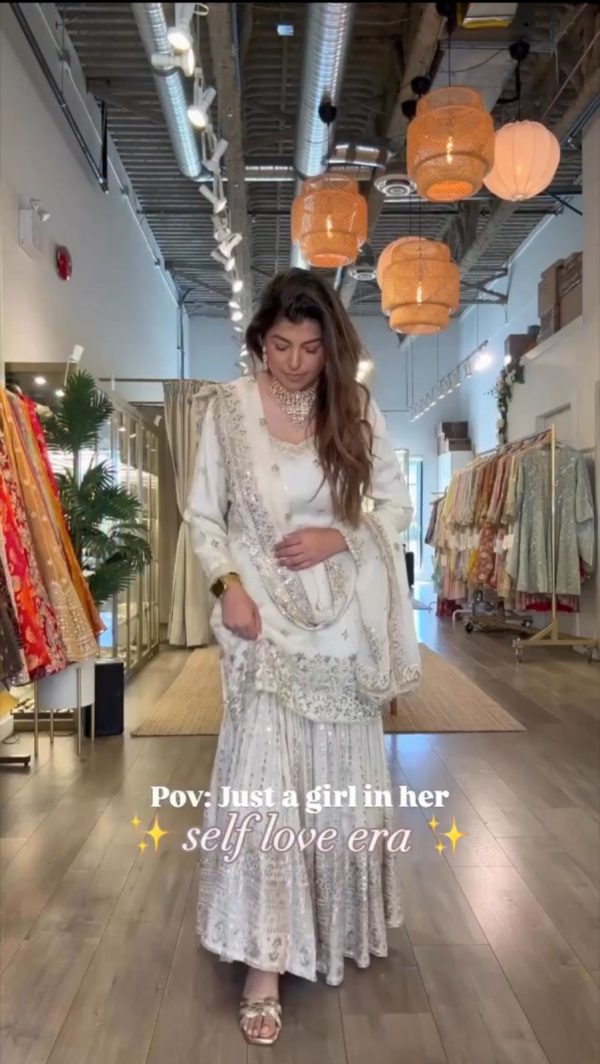 LG 998 Off White Color Chinon Sequence With Embroidery Work Salwar Suit Get it for ₹2149. Delivery 4-6 Working Days. Shop now. | Jump Suits, Tops & Bottoms, Track Suits, Salwar suit, Casual Suits, Creative suits, Designer Suits, Palazzo Suits, Party Wear Suits, Patiala Suits, Straight Suits, Trendy Wear