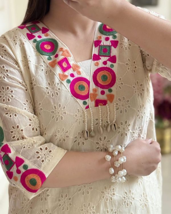ZSR 3137 Off White | Off White Cotton Salwar Suit with Embroidery Work & Thread Embroidery. Introductory Price ₹1899. Delivery 4-6 Working Days. Shop now. | Jump Suits, Tops & Bottoms, Track Suits, Salwar suit, Casual Suits, Creative suits, Designer Suits, Palazzo Suits, Party Wear Suits, Patiala Suits, Straight Suits, Trendy Wear