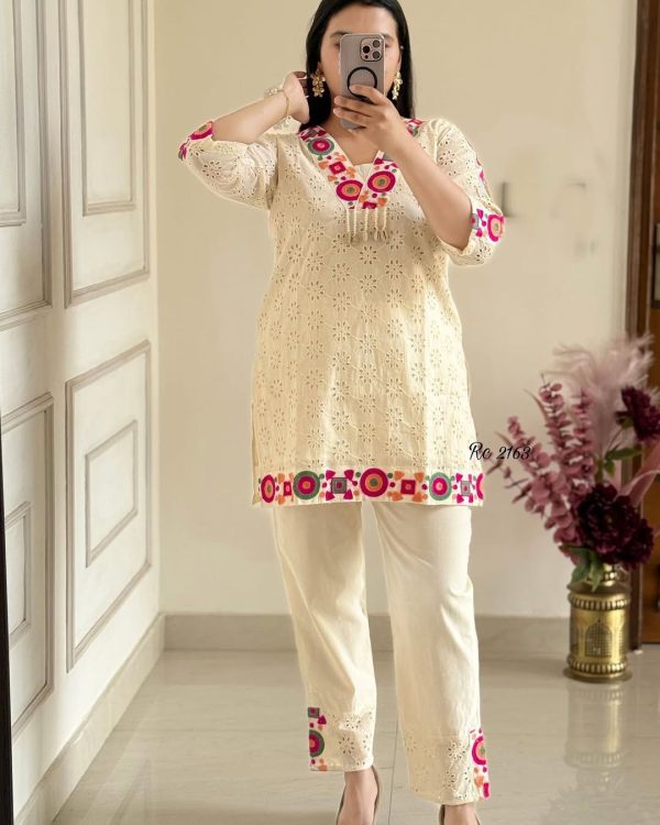 ZSR 3137 Off White | Off White Cotton Salwar Suit with Embroidery Work & Thread Embroidery. Introductory Price ₹1899. Delivery 4-6 Working Days. Shop now. | Jump Suits, Tops & Bottoms, Track Suits, Salwar suit, Casual Suits, Creative suits, Designer Suits, Palazzo Suits, Party Wear Suits, Patiala Suits, Straight Suits, Trendy Wear
