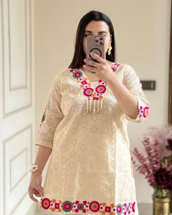 ZSR 3137 Off White | Off White Cotton Salwar Suit with Embroidery Work & Thread Embroidery. Introductory Price ₹1899. Delivery 4-6 Working Days. Shop now. | Jump Suits, Tops & Bottoms, Track Suits, Salwar suit, Casual Suits, Creative suits, Designer Suits, Palazzo Suits, Party Wear Suits, Patiala Suits, Straight Suits, Trendy Wear