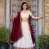 Off White Vichitra Silk Embroidery Zari Work Lehenga Choli