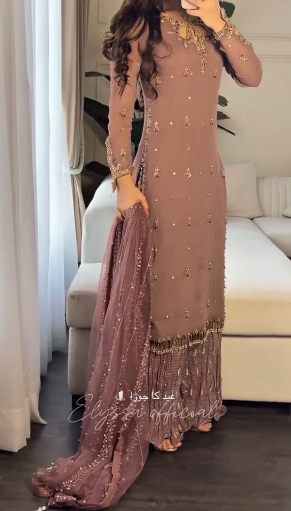 SRK 5264 Onion Georgette With Heavy Embroidery Sequence Work Salwar Suit Wedding, Party, Festive, Events, 4-6 Working Days Only 2049 | Jump Suits, Tops & Bottoms, Track Suits, Salwar suit, Casual Suits, Creative suits, Designer Suits, Palazzo Suits, Party Wear Suits, Patiala Suits, Straight Suits, Trendy Wear