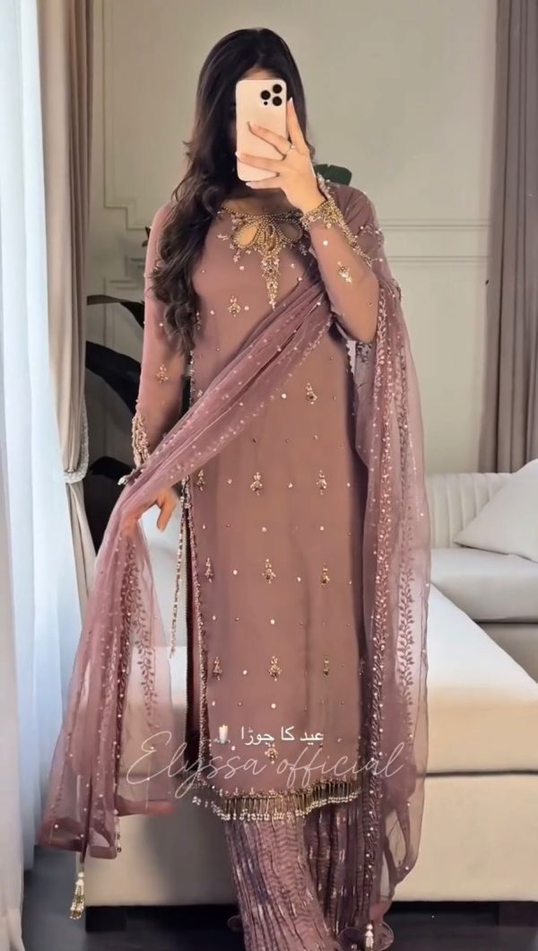 SRK 5264 Onion Georgette With Heavy Embroidery Sequence Work Salwar Suit Wedding, Party, Festive, Events, 4-6 Working Days Only 2049 | Jump Suits, Tops & Bottoms, Track Suits, Salwar suit, Casual Suits, Creative suits, Designer Suits, Palazzo Suits, Party Wear Suits, Patiala Suits, Straight Suits, Trendy Wear