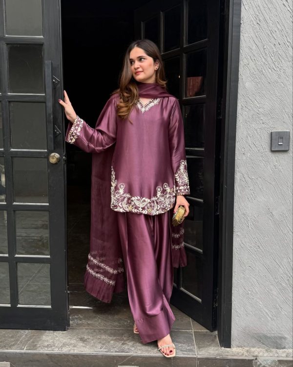 ZSR 3125 Onion Natural Crepp Silk With Embroidery Sequence Work Salwar Suit Perfect for Wedding, Party, Housewarming, Eid, Festival Celebrations | Jump Suits, Tops & Bottoms, Track Suits, Salwar suit, Casual Suits, Creative suits, Designer Suits, Palazzo Suits, Party Wear Suits, Patiala Suits, Straight Suits, Trendy Wear