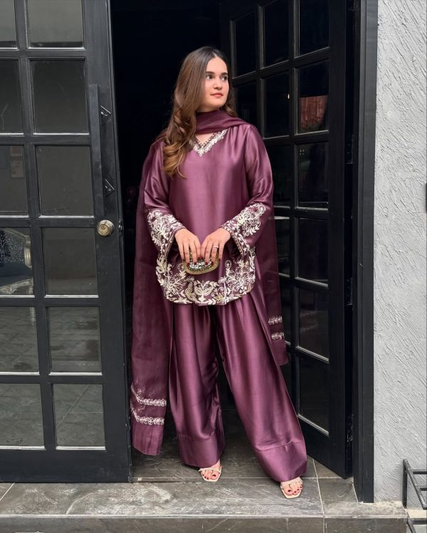ZSR 3125 Onion Natural Crepp Silk With Embroidery Sequence Work Salwar Suit Perfect for Wedding, Party, Housewarming, Eid, Festival Celebrations | Jump Suits, Tops & Bottoms, Track Suits, Salwar suit, Casual Suits, Creative suits, Designer Suits, Palazzo Suits, Party Wear Suits, Patiala Suits, Straight Suits, Trendy Wear