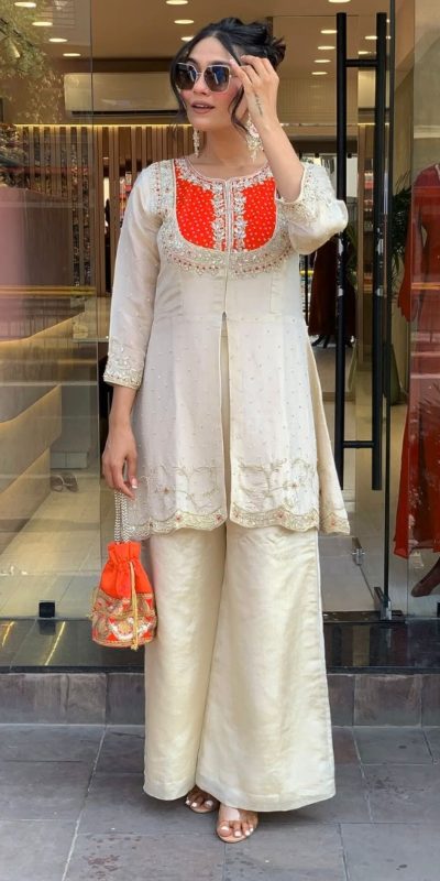 SRK 5277 Orange Mal Cotton With Embroidery Work & Bead Work Salwar Suit . Affordable Price ₹1799. Delivery 4-6 Working Days. Shop now. | Jump Suits, Salwar suit, Casual Suits, Creative suits, Designer Suits, Palazzo Suits, Party Wear Suits, Patiala Suits, Straight Suits