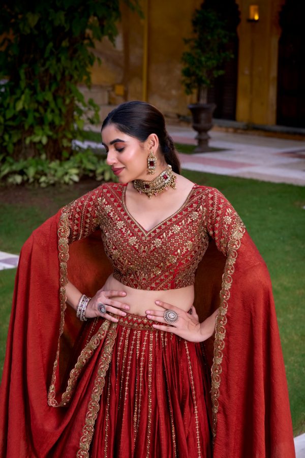 LNB 1438 Orange Rangoli Crush Embroidery Work & Sequins Work Lehenga Choli in . Festive Deal ₹3899. Delivery 4-6 Working Days. Shop now. | Lehenga, Bollywood Lehenga, Creative Lehenga, Designer Lehenga, Embroidered Lehenga, Party Wear Lehenga