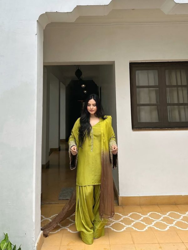 NSR 854 Parrot Green Natural Satin Silk Sequence Work with Lace Work & Embroidery Work Salwaar Suit Now at just ₹1799. Delivery 4-6 Working Days. Shop now. | Jump Suits, Salwar suit, Casual Suits, Creative suits, Designer Suits, Palazzo Suits, Party Wear Suits, Patiala Suits, Straight Suits