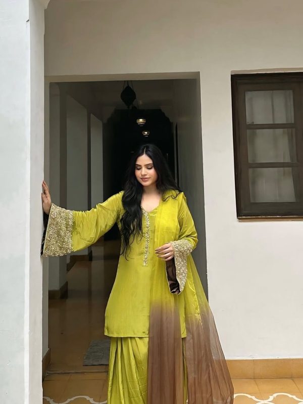 NSR 854 Parrot Green Natural Satin Silk Sequence Work with Lace Work & Embroidery Work Salwaar Suit Now at just ₹1799. Delivery 4-6 Working Days. Shop now. | Jump Suits, Salwar suit, Casual Suits, Creative suits, Designer Suits, Palazzo Suits, Party Wear Suits, Patiala Suits, Straight Suits