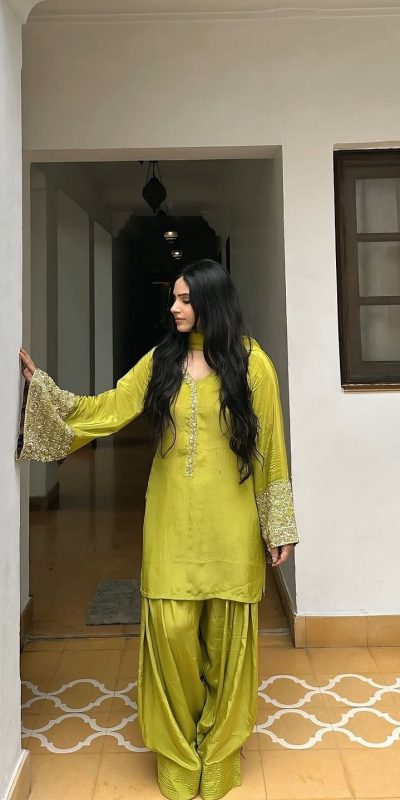 NSR 854 Parrot Green Natural Satin Silk Sequence Work with Lace Work & Embroidery Work Salwaar Suit Now at just ₹1799. Delivery 4-6 Working Days. Shop now. | Jump Suits, Salwar suit, Casual Suits, Creative suits, Designer Suits, Palazzo Suits, Party Wear Suits, Patiala Suits, Straight Suits