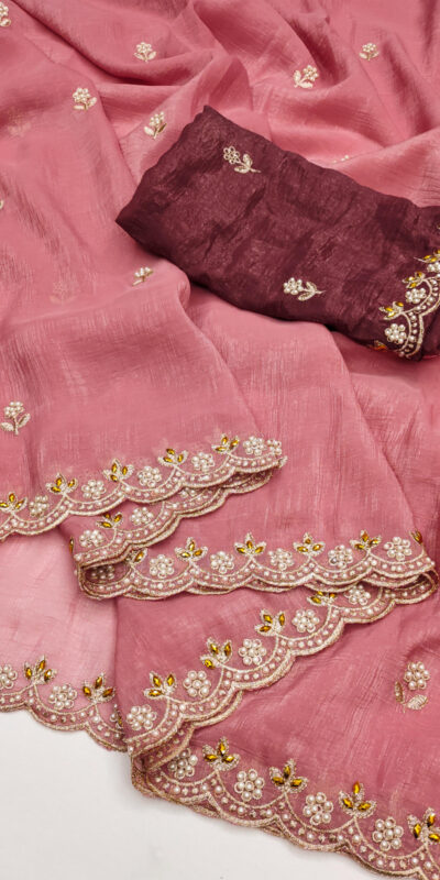 BT 1267 Peach in Crunchy Chiffon Embroidery Work Saree . Wedding, Party, Festive, Events, Exclusive Offer ₹1749. Delivery 4-6 Working Days. Shop now. | Sarees, Bollywood Sarees, Creative Sarees, Designer Sarees, Embroidered Sarees, Ethnic Saree, Modern Digital sarees, Party Wear Sarees
