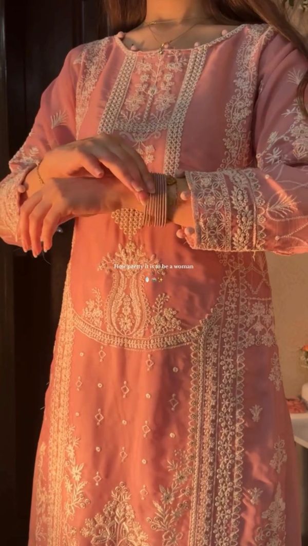 LG 2003 Peach Georgette Embroidery Work Salwar Suit in Wedding, Party, Festive, Events, . Exclusive Offer ₹2099. Delivery 4-6 Working Days. Shop now. | Jump Suits, Tops & Bottoms, Track Suits, Salwar suit, Casual Suits, Creative suits, Designer Suits, Palazzo Suits, Party Wear Suits, Patiala Suits, Straight Suits, Trendy Wear