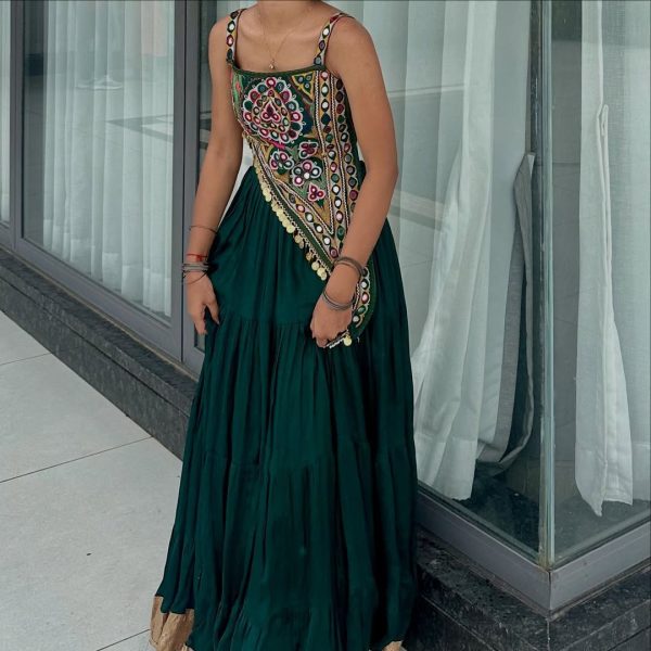 LG 650 Peacock Blue Color Chinon Mirror Work Gotta Satin Patti Lehenga Choli in . Best Price ₹1899. Delivery 4-6 Working Days. Shop now. | Lehenga, Bollywood Lehenga, Creative Lehenga, Designer Lehenga, Embroidered Lehenga, Party Wear Lehenga