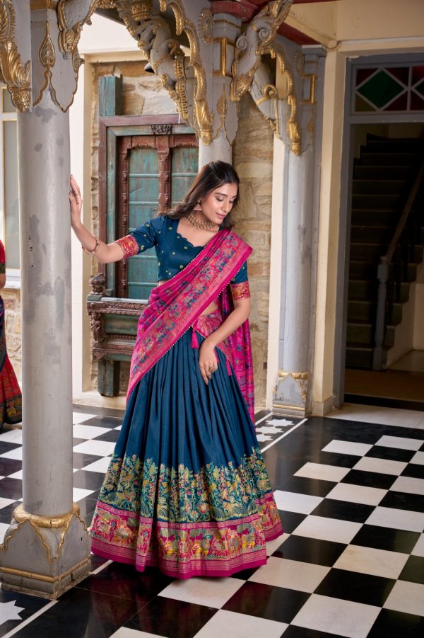LNB 1245 Peacock Blue Tasar Silk With Gotta Patti Work & Lace Work Lehenga Choli Best Price ₹2449. Delivery 4-6 Working Days. Shop now. | Lehenga, Bollywood Lehenga, Creative Lehenga, Designer Lehenga, Embroidered Lehenga, Party Wear Lehenga