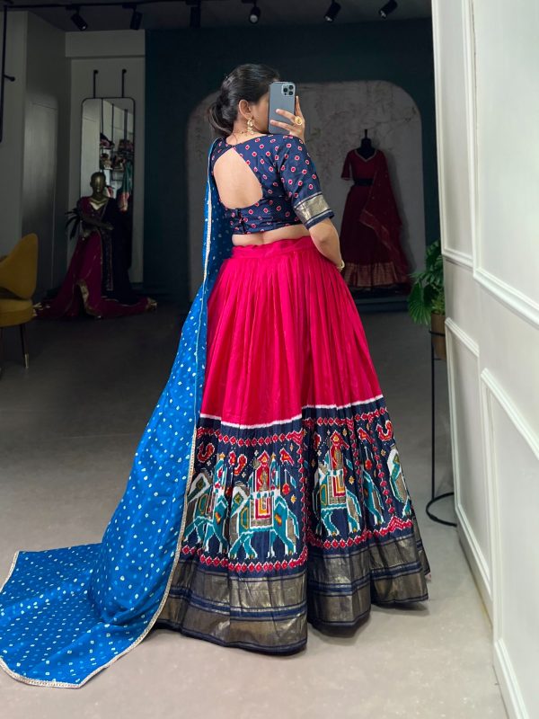 LNB 1623 Pink Color Fabulous Dola Silk Patola Print And Foil Work Lehenga Choli Wedding, Festive, Events Expected Delivery 4-6 Working Days@2199/- Only | Lehenga, Bollywood Lehenga, Creative Lehenga, Designer Lehenga, Embroidered Lehenga, Party Wear Lehenga