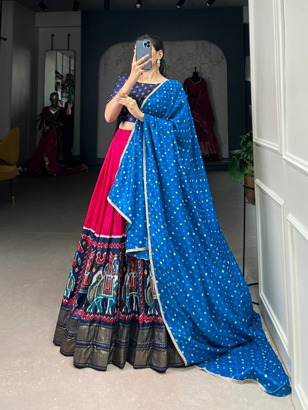 LNB 1623 Pink Color Fabulous Dola Silk Patola Print And Foil Work Lehenga Choli Wedding, Festive, Events Expected Delivery 4-6 Working Days@2199/- Only | Lehenga, Bollywood Lehenga, Creative Lehenga, Designer Lehenga, Embroidered Lehenga, Party Wear Lehenga