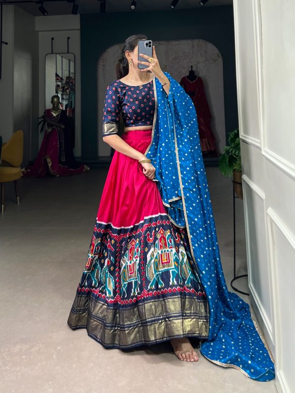 LNB 1623 Pink Color Fabulous Dola Silk Patola Print And Foil Work Lehenga Choli Wedding, Festive, Events Expected Delivery 4-6 Working Days@2199/- Only | Lehenga, Bollywood Lehenga, Creative Lehenga, Designer Lehenga, Embroidered Lehenga, Party Wear Lehenga