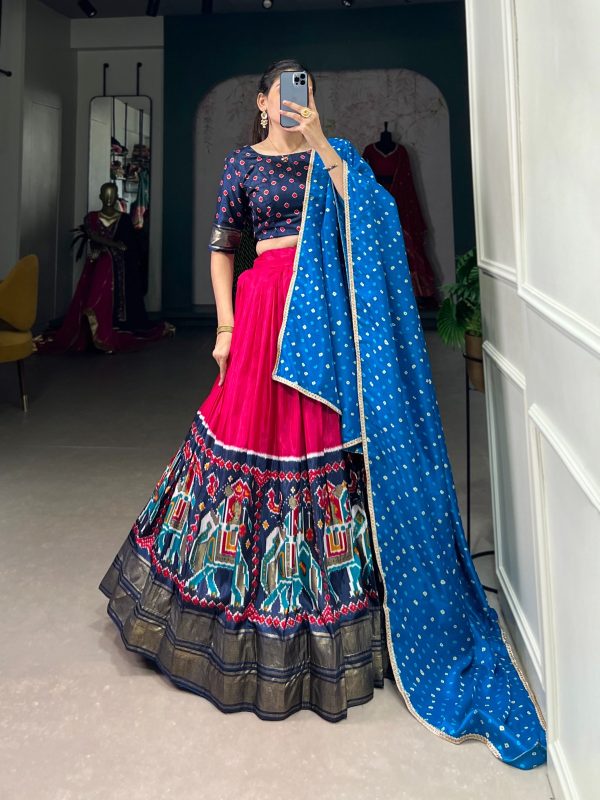 LNB 1623 Pink Color Fabulous Dola Silk Patola Print And Foil Work Lehenga Choli Wedding, Festive, Events Expected Delivery 4-6 Working Days@2199/- Only | Lehenga, Bollywood Lehenga, Creative Lehenga, Designer Lehenga, Embroidered Lehenga, Party Wear Lehenga