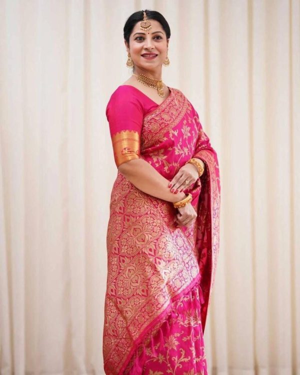 KP 4077 Pink Soft Lichi Silk Saree Perfect for Wedding, Party, Baisakhi, Temple Visit, Anniversary . Best Price ₹1349. Delivery 4-6 Working Days. | Sarees, Bollywood Sarees, Creative Sarees, Designer Sarees, Embroidered Sarees, Ethnic Saree, Modern Digital sarees, Party Wear Sarees