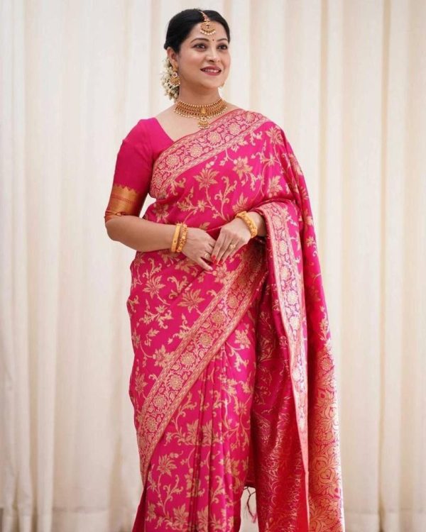 KP 4077 Pink Soft Lichi Silk Saree Perfect for Wedding, Party, Baisakhi, Temple Visit, Anniversary . Best Price ₹1349. Delivery 4-6 Working Days. | Sarees, Bollywood Sarees, Creative Sarees, Designer Sarees, Embroidered Sarees, Ethnic Saree, Modern Digital sarees, Party Wear Sarees