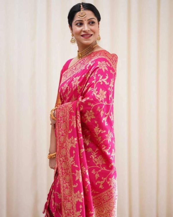 KP 4077 Pink Soft Lichi Silk Saree Perfect for Wedding, Party, Baisakhi, Temple Visit, Anniversary . Best Price ₹1349. Delivery 4-6 Working Days. | Sarees, Bollywood Sarees, Creative Sarees, Designer Sarees, Embroidered Sarees, Ethnic Saree, Modern Digital sarees, Party Wear Sarees