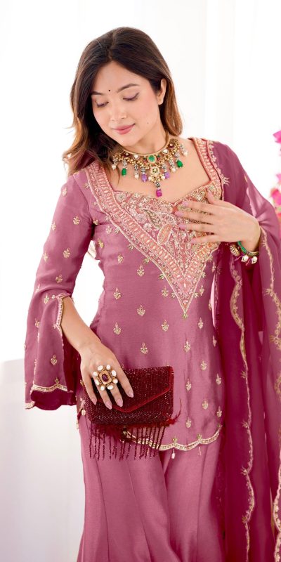 NSR 852 Pink Simar Silk With Embroidery Work with Full Sleeve Salwar Suit in . Now at just ₹2099. Delivery 4-6 Working Days. Shop n | Jump Suits, Salwar suit, Casual Suits, Creative suits, Designer Suits, Palazzo Suits, Party Wear Suits, Patiala Suits, Straight Suits
