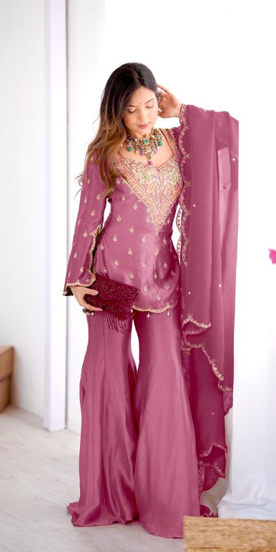 NSR 852 Pink Simar Silk With Embroidery Work with Full Sleeve Salwar Suit in . Now at just ₹2099. Delivery 4-6 Working Days. Shop n | Jump Suits, Salwar suit, Casual Suits, Creative suits, Designer Suits, Palazzo Suits, Party Wear Suits, Patiala Suits, Straight Suits