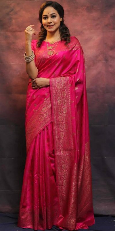 KP 6010 Pink Soft Lichi Silk Jacquard Saree Perfect for Wedding, Party, Traditional Day, Family Gatherings, Sangeet . Grab it for ₹1349. Delivery 4-6 W | Sarees, Bollywood Sarees, Creative Sarees, Designer Sarees, Embroidered Sarees, Ethnic Saree, Modern Digital sarees, Party Wear Sarees