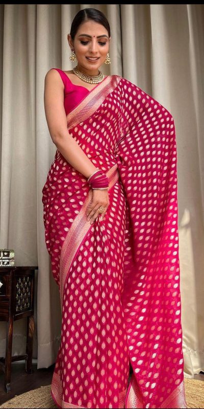 KP 5083 Pink Soft Lichi Silk Perfect for Wedding, Party, Family Gatherings, Sangeet, Diwali Cloth. Saree. Get it for ₹1399. Delivery 4-6 Working Days. | Sarees, Bollywood Sarees, Creative Sarees, Designer Sarees, Embroidered Sarees, Ethnic Saree, Modern Digital sarees, Party Wear Sarees