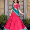 Pink Vichitra Silk Embroidery Zari Work Lehenga Choli