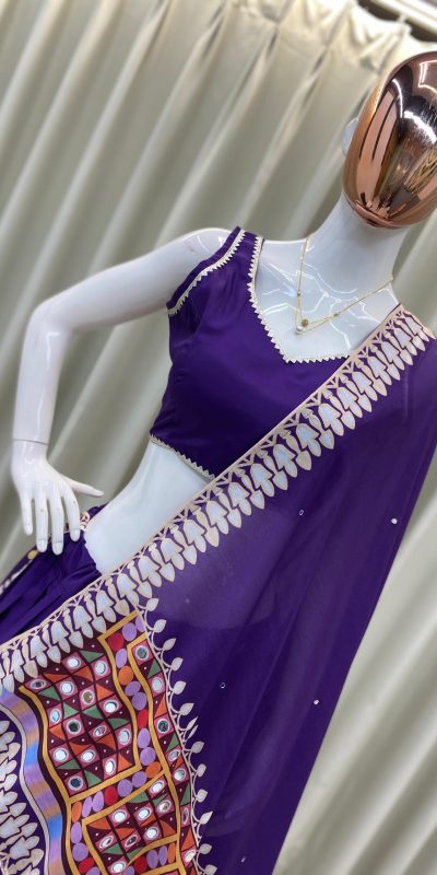 BE 393 Purple Crape Silk Lehenga Choli Perfect for Wedding, Party, Engagement, Anniversary, Traditional Day Get it for ₹1999. Delivery 4-6 Working | Lehenga, Bollywood Lehenga, Creative Lehenga, Designer Lehenga, Embroidered Lehenga, Party Wear Lehenga