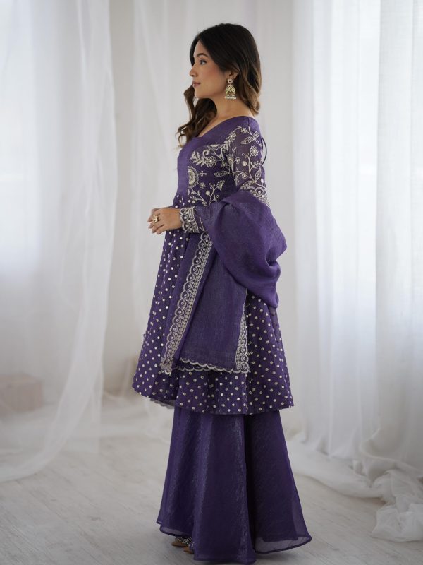 ZSR 3134 Purple Crunchy Silk Salwar Suit Perfect for Wedding, Party, Sangeet, Anniversary, Housewarming Introductory Price ₹2399. Delivery 4-6 | Jump Suits, Salwar suit, Casual Suits, Creative suits, Designer Suits, Palazzo Suits, Party Wear Suits, Patiala Suits, Straight Suits