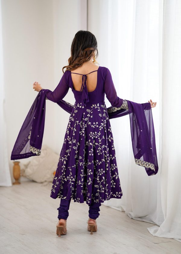 SRK 5299 Purple Georgette With Sequence Work Perfect for Wedding, Party, Lohri, Temple Visit, Ganesh Chaturthi Festive, Events, 4-6 Working Days At 2149 | Gowns, Bollywood Gowns, Creative Gowns, Designer Gowns, Embroidered Gowns, Party Wear Gowns