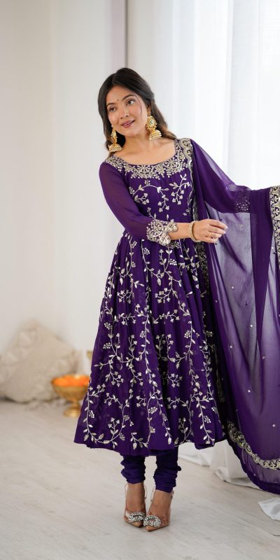 SRK 5299 Purple Georgette With Sequence Work Perfect for Wedding, Party, Lohri, Temple Visit, Ganesh Chaturthi Festive, Events, 4-6 Working Days At 2149 | Gowns, Bollywood Gowns, Creative Gowns, Designer Gowns, Embroidered Gowns, Party Wear Gowns