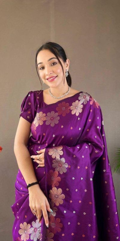 KP 6003 Purple Soft Lichi Silk Cloth Lace Work & Lace Border Saree in Best Price ₹1399. Delivery 4-6 Working Days. Shop now. | Sarees, Bollywood Sarees, Creative Sarees, Designer Sarees, Embroidered Sarees, Ethnic Saree, Modern Digital sarees, Party Wear Sarees